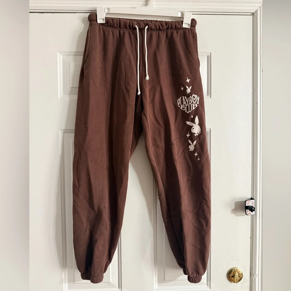 PLAYBOY by PacSun Brown Sweatpants - Picture 2 of 3